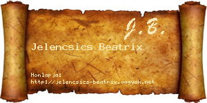 Jelencsics Beatrix névjegykártya